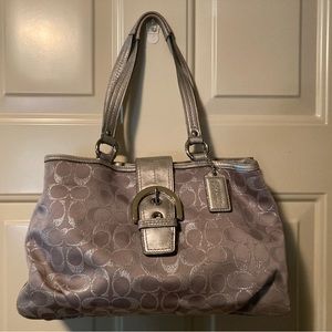 Coach Silver Sparkle/Gray Purse Handbag